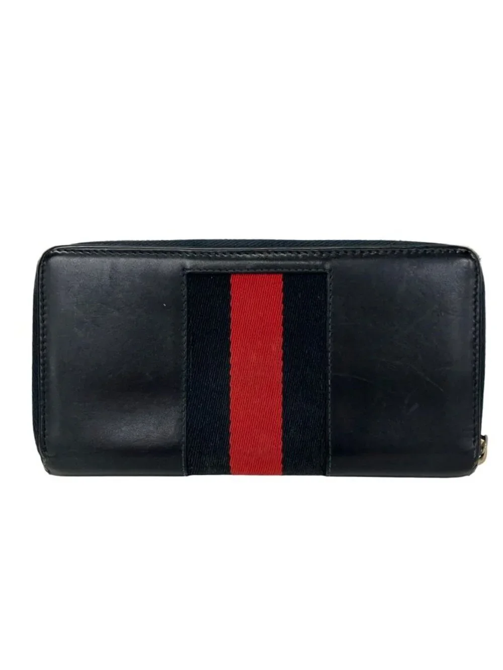 Gucci Wallet Black Red Zip Around Leather - Picture 2 of 11
